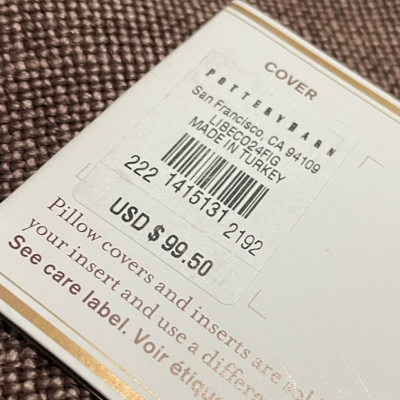 Pottery Barn Accents Pottery Barn Belgian Linen Pillow Cover In Fig 24x24 Poshmark